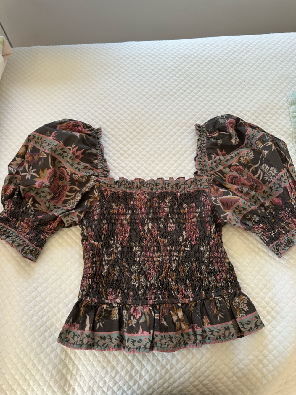 Sea New York Tess Smocked Floral Top - Brown Floral - Picture 2 of 6
